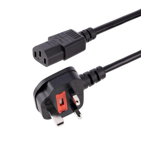Cable bs1363 a iec c13 startech 1.8m - negro