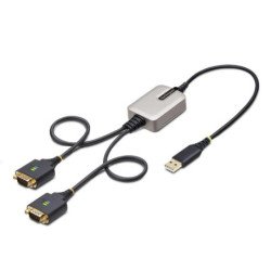 Cable usb tipo a a 2x rs232 db9 startech 0.60m - macho - macho