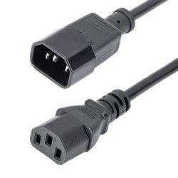 Cable iec c14 a iec c13 startech 1m - macho - hembra - negro