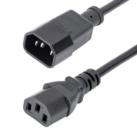 Cable iec c14 a iec c13 startech 1m - macho - hembra - negro