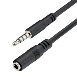 Cable mini jack 3.5mm startech 1m - macho - hembra - negro