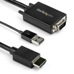 Cable vga - usb tipo a a hdmi startech 2m - macho - macho - negro