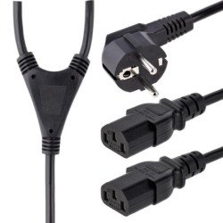Cable schuko a 2x c13 startech 2m - macho - hembra - negro
