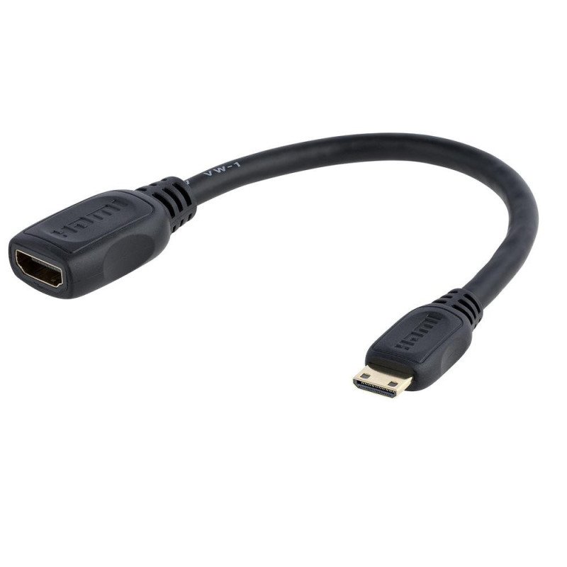 Cable mini hdmi a hdmi startech 0.125m - macho - hembra - negro