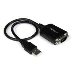 Cable usb tipo a a rs232 db9 startech 0.3m - macho - macho - negro