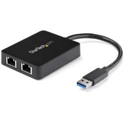 Adaptador usb tipo a a 2x rj45 startech macho - hembra - negro