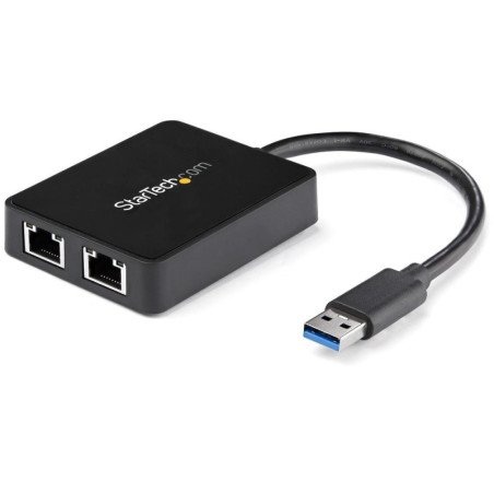 Adaptador usb tipo a a 2x rj45 startech macho - hembra - negro