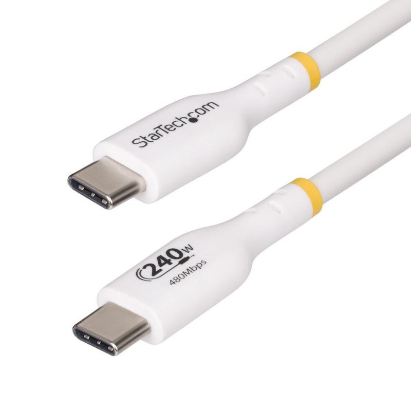 Cable usb tipo c startech 1m - macho - macho - blanco