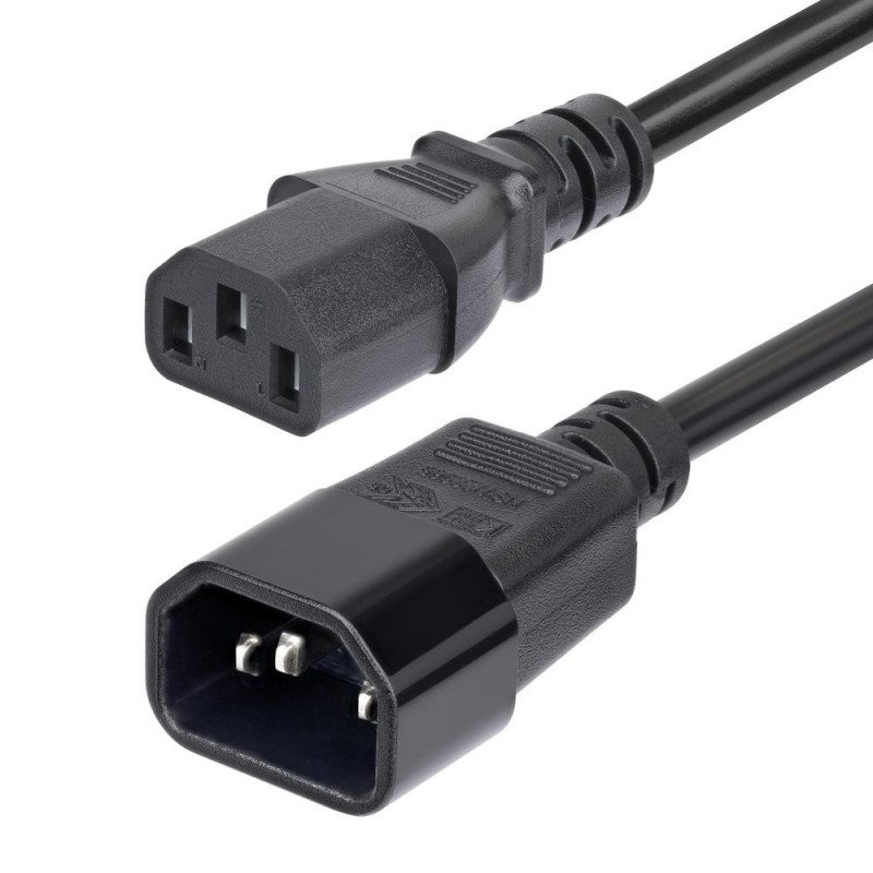 Cable c14 a c13 startech 4.5m - macho - hembra - negro