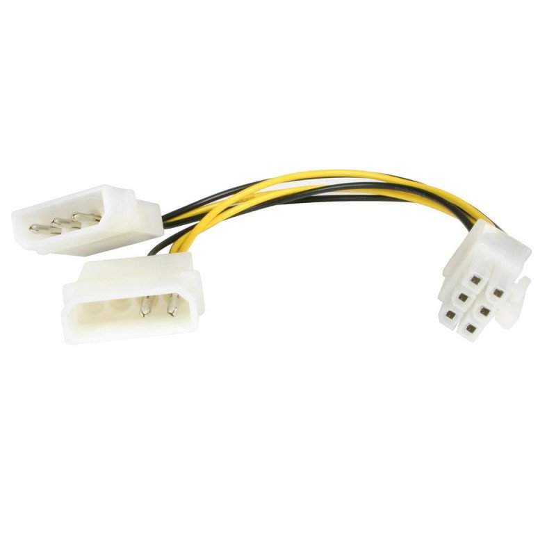 Cable 2x lp4 a pci express 6 pines startech 0.15m