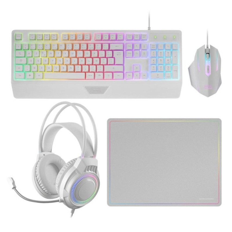 Kit mars gaming mcp124prowfr 4 en 1 blanco frances