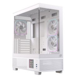 Caja ordenador gaming einarex s501d atx rgb cristal templado blanca