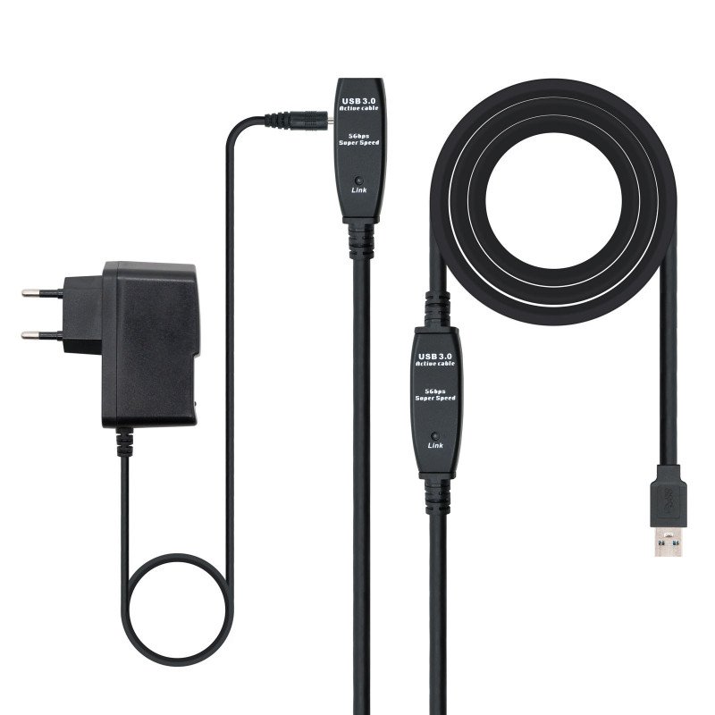 Cable nanocable prolongador alargador usb 3.0 con amplificador tipo a - m - a - h 10m.