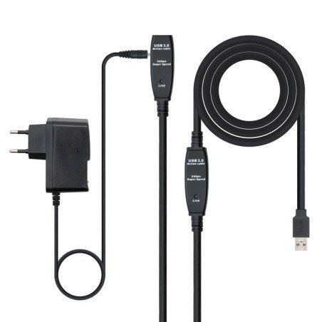 Cable nanocable prolongador alargador usb 3.0 con amplificador tipo a - m - a - h 10m.