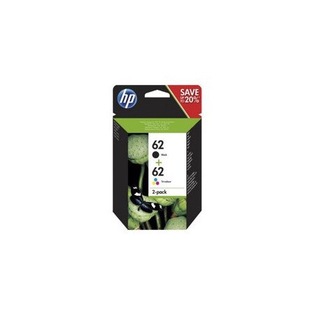 Pack cartucho tinta hp n9j71ae no62 negro - tricolor