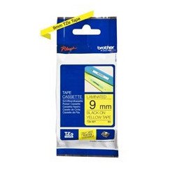 Cinta laminada brother tze621 9mm x 8m negro sobre fondo amarillo