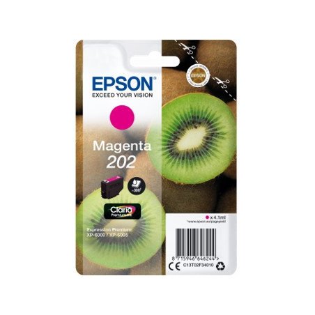 Cartucho tinta epson c13t02f34010 singlepack magenta 202 claria premium ink xp - 6000 - xp - 6005 - kiwi