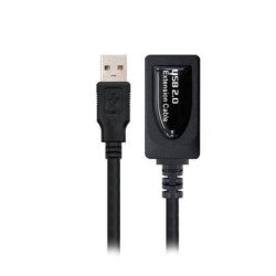 Cable amplificador de senal usb nanocable macho a hembra negro 5m