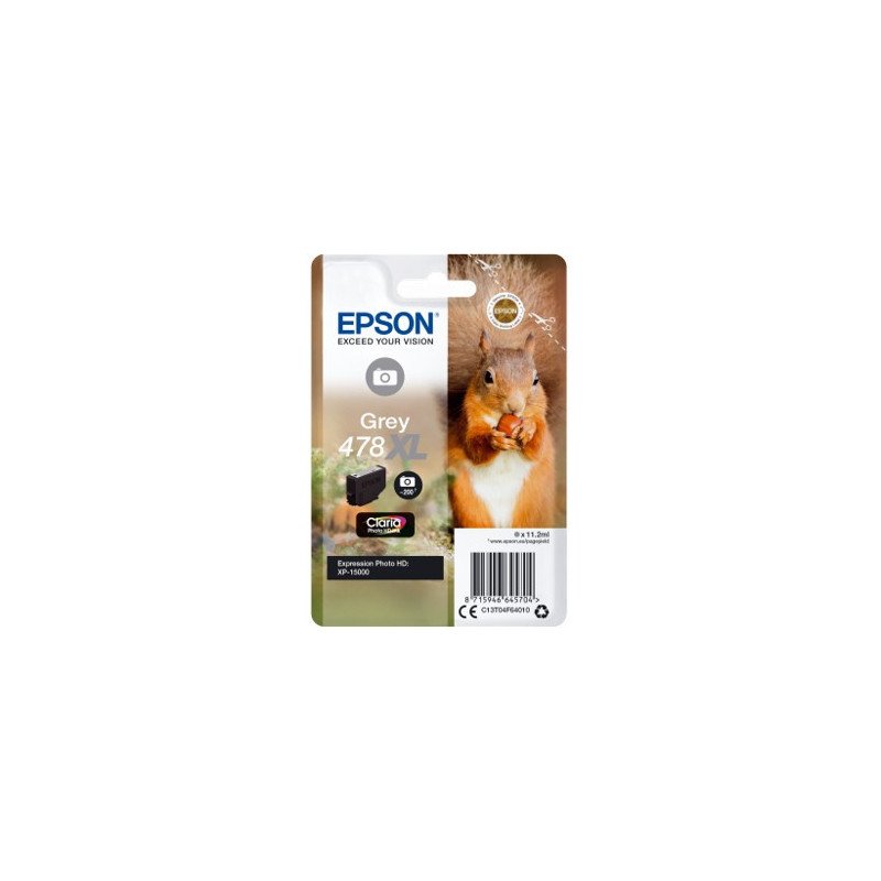 Cartucho tinta epson c13t04f64010 singlepack gris 478xl claria photo hd ink