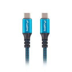 Cable usb tipo c lanberg 1.2m - macho - macho - negro - azul