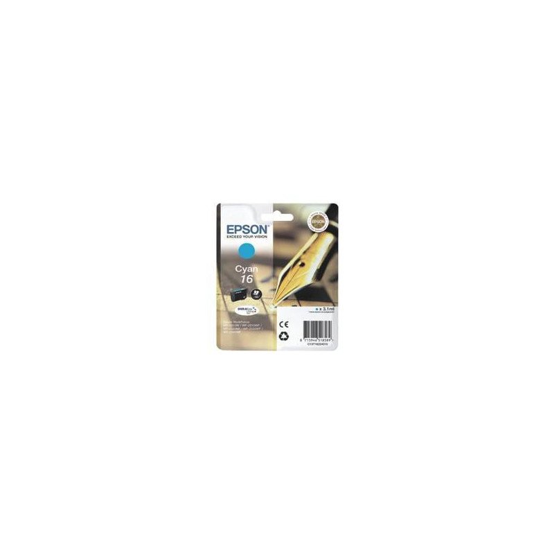 Cartucho tinta epson t162240 cian wf - 2010 - 2510 - 2520 - 2530 - 2540 - pluma