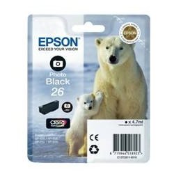Cartucho tinta epson t261140 negro photo black 26 xp - 600 - 605 - 700 - 800 - oso polar