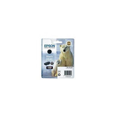 Cartucho tinta epson t262140 negro xl xp - 600 - 605 - 700 - 800 - oso polar