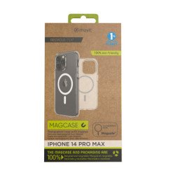Funda muvit recycletek magsafe para apple iphone 14 pro max transparente