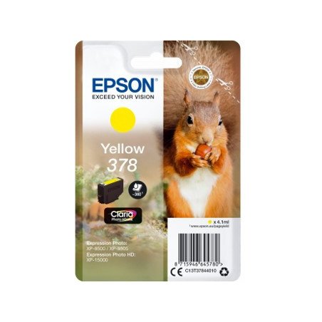 Cartucho tinta epson c13t37844010 singlepack amarillo 378 claria photo hd ink xp - 8500 ardilla