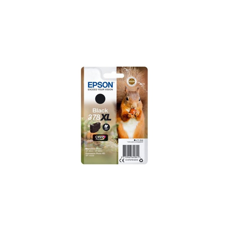 Cartucho tinta epson c13t37914010 singlepack negro 378xl claria photo hd ink ardilla