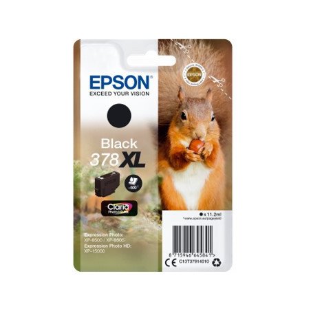 Cartucho tinta epson c13t37914010 singlepack negro 378xl claria photo hd ink ardilla