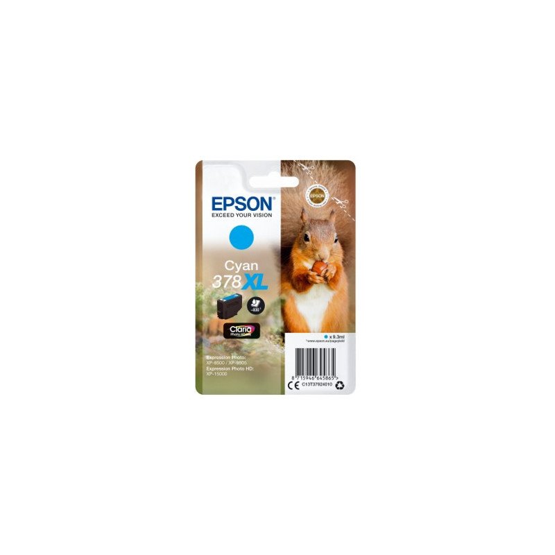 Cartucho tinta epson c13t37924010 singlepack cian 378xl claria photo hd ink ardilla