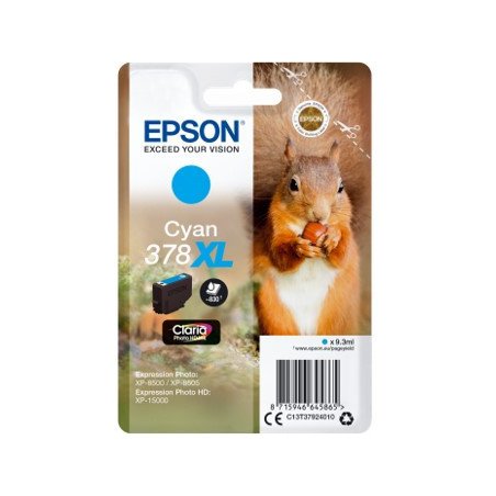 Cartucho tinta epson c13t37924010 singlepack cian 378xl claria photo hd ink ardilla