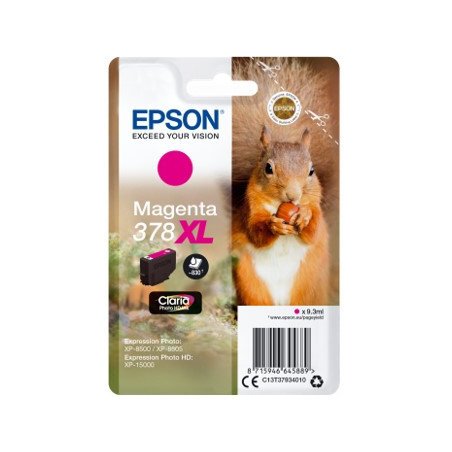 Cartucho tinta epson c13t37934010 singlepack magenta 378xl claria photo hd ink ardilla